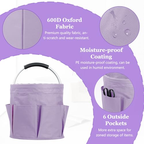2Pcs 17L Collapsible Cleaning Supplies Caddy with Handle for Travel, Purple - color: Purple, size: 2PCS