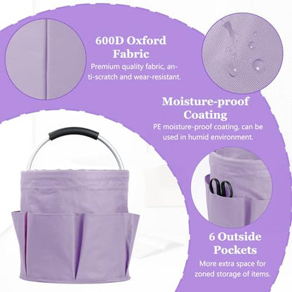 2Pcs 17L Collapsible Cleaning Supplies Caddy with Handle for Travel, Purple - color: Purple, size: 2PCS