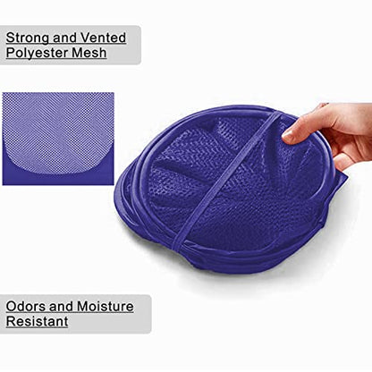 BATTOO Deluxe Strong Mesh Pop up Laundry Hamper Basket with Side Pocket Foldable Hamper for Laundry Room, Bathroom, Kids Room, College Dorm or Travel Royal Blue - color: Royal blue
