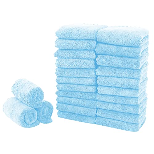 Sunny zzzZZ 24 Pack Kitchen Dishcloths - Does Not Shed Fluff - Reusable Dish Towels, Dish Cloths, Super Absorbent Coral Fleece Cleaning Cloths, Fast Drying, 10 x 20 Inch (Aquamarine) - color: Aquamarine, size: 10 x 20 Inch