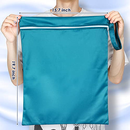 Shappy 2 Pack Wet Dry Bag Travel Laundry Waterproof,Solid Gray Blue - style: Solid Green Pink