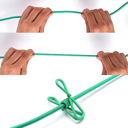 ALINNA Retractable Portable Clothesline, Travel Clothesline with 12 Clothespins for Indoor Laundry Drying, Outdoor Camping Accessories (Green) - style: Green
