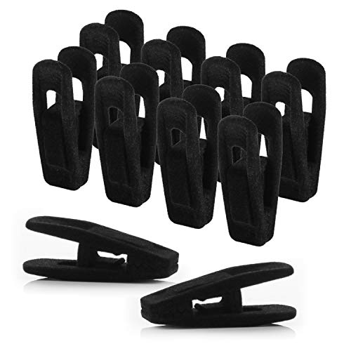 Black Velvet Clips for Velvet Hangers.10 Pack - color: Black