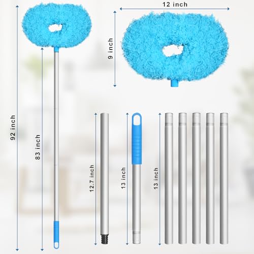 Eunice Ceiling Fan Cleaner Duster with Extension Pole, Blue 7FT - color: Blue, size: 7FT