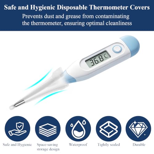 100 Pack Thermometer Probe Covers,Disposable Thermometer Sleeves,Universal