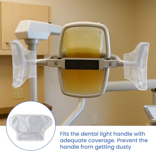 Dental Light Handle Clear Cover Sleeve, 500 Pcs U-Shaped Clear Plastic Protectors Fits Most T Light Handles, Disposable Barrier for Dental Clinic, 3-2/5"x 6"