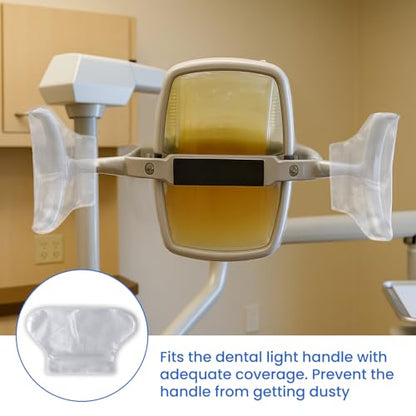 Dental Light Handle Clear Cover Sleeve, 500 Pcs U-Shaped Clear Plastic Protectors Fits Most T Light Handles, Disposable Barrier for Dental Clinic, 3-2/5"x 6"