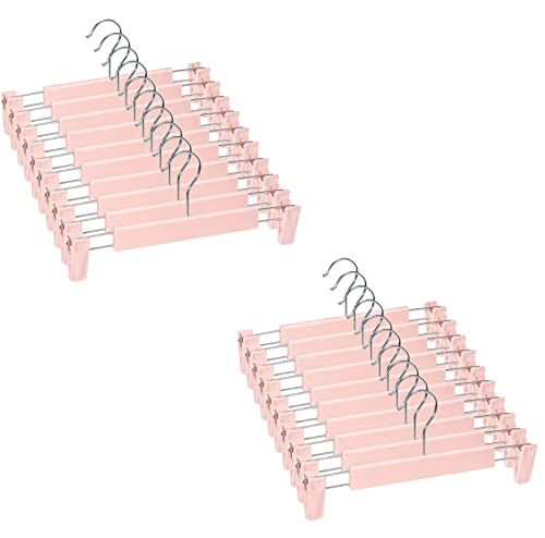 Pants Hangers with Clips, Skirt Hangers, 20 Pack, Pink - color: Pink, size: 20Pack