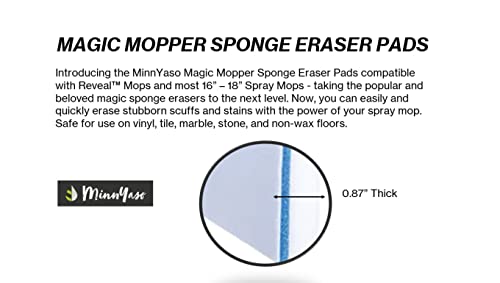 Magic Mopper Sponge Eraser Mop Pad, Compatible with Most 16" Spray Mops - style: Eraser Mop Pads for 16” – 18” Wet Spray Mops
