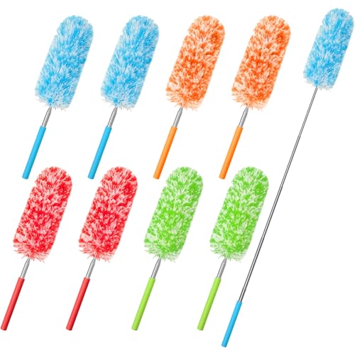 Tanlade 8 Pcs Microfiber Feather Dusters for Cleaning, Bright Color - color: Bright Color