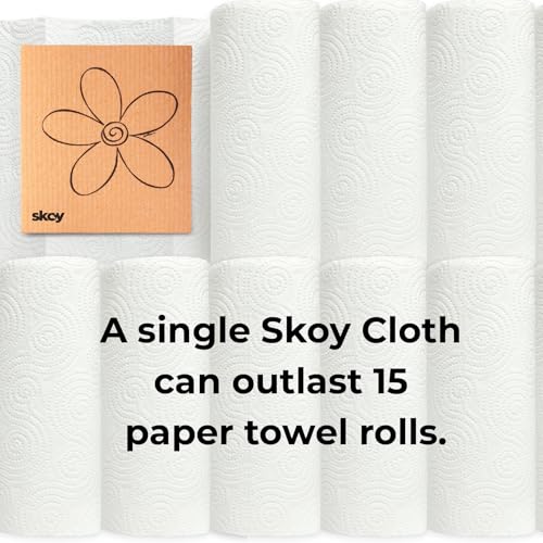 Skoy Cloth, 8-Pack Eco-Friendly and Reusable Swedish Dishcloth, for Kitchen and Household Use, Plastic-Free, Gray and Teal Color w/Hardware Design - color: Gray/Teal, size: 8-Pack