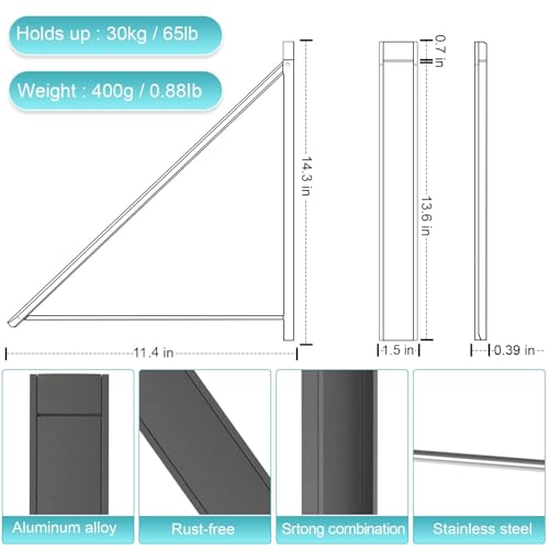 Foldable Wall Mount Drying Rack, 65lb, Space Saving Gray - color: Gray