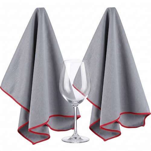 2 Pack Glass Polishing Cloths, 24.8 x 20.1 Inch, Grey