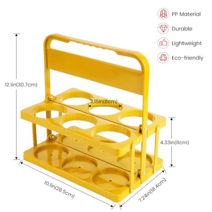 musbus Reusable Drink Carrier with Handle, Yellow,1PK, 6Cup - color: Yellow, size: 6 CUP