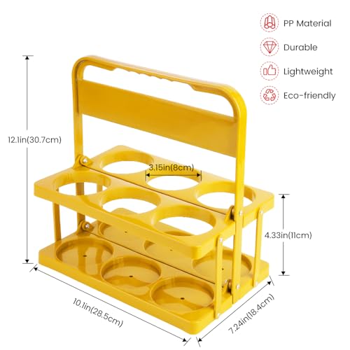 musbus Reusable Drink Carrier with Handle, Yellow,1PK, 6Cup - color: Yellow, size: 6 CUP
