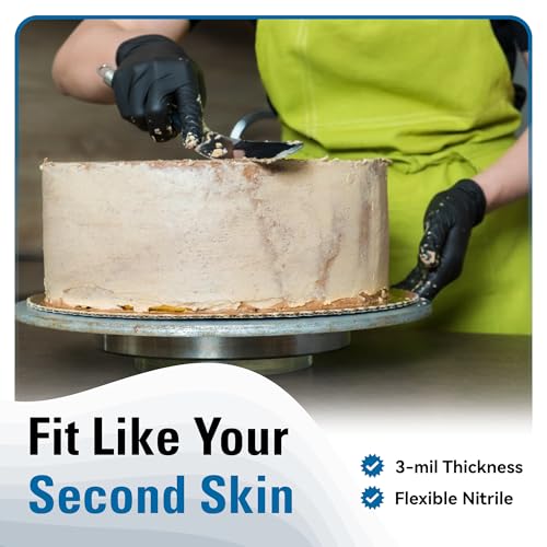 SWIFTLITE Nitrile Gloves Disposable Latex Free, Black - size: X-Large