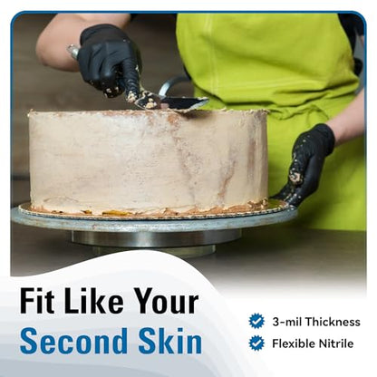SWIFTLITE Nitrile Gloves Disposable Latex Free, Black - size: X-Large