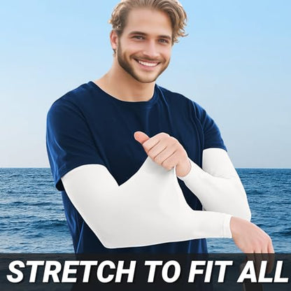 PFFY UV Protection Cooling Arm Sleeves for Men and Women UPF 50 Sun Sleeve - color: 6 Pairs - 2 Black+2 Dark Gray+2 Blue