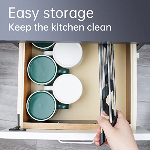 Tomorotec Triangle Roll Up Dish Drying Rack 304 Stainless Steel Black - color: Black
