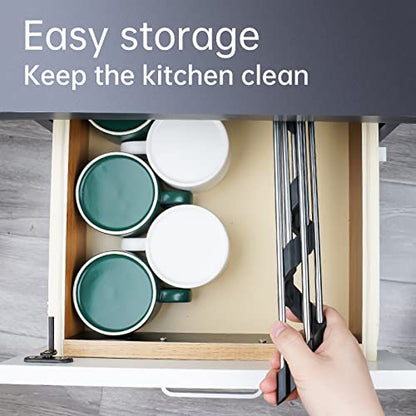 Tomorotec Triangle Roll Up Dish Drying Rack 304 Stainless Steel Black - color: Black