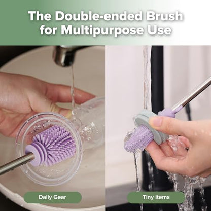 Haakaa Silicone Cleaning Brush for Baby Bottles & Crevices, Lavender,1PK - color: Lavender, size: 1 Piece Set