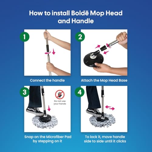 Thunder Mop Spin System - Double-Sided - 3 Free Refills (Black/Grey) - color: Black/Grey