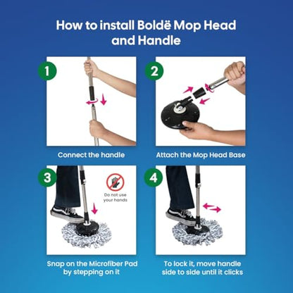 Thunder Mop Spin System - Double-Sided - 3 Free Refills (Black/Grey) - color: Black/Grey