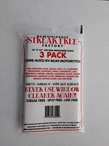 Microfiber Cleaning Cloth 16 x 16 inch White (3)
