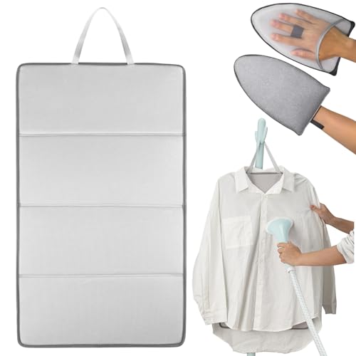 Steamer Board for Clothes with Ironing Glove,Stand for Steaming Clothes,Steamer Pad,Hanging Ironing Board,Steamer for Clothes,Hanging Steam Iron Pad - color: Steamer Board + Ironing Glove