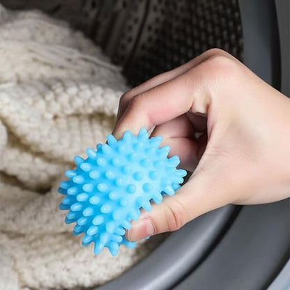 Reusable Dryer Balls Anti Static, 6 PCS Laundry Agitator Balls for Laundry, Blue Purple White Non-Toxic Washing Balls Tangle Free for Washer, Softens Fabrics, Prevents Tangles, Enhances Cleaning - size: 2.5in