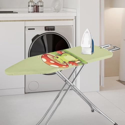 Cute Mushroom Frog Ironing Board Cover and Pad 15x54 Heavy Duty Padding Decorative Cover for Standard Size Boards Iron Table Cover Flower Padded Iron Cover for Women Gifts - color: Cute Mushroom Frog 2