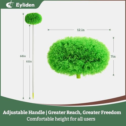 Eyliden 68" Adjustable Ceiling Fan Duster - 360° Dual-Sided Microfiber