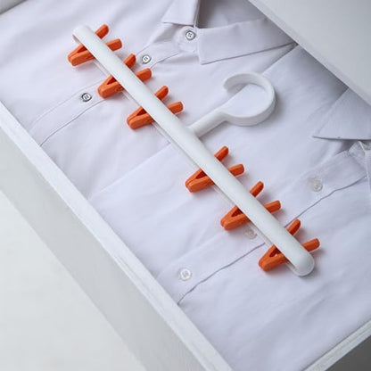 Foshine Clothes Hanger 2 Pack Clothes Drying Racks Windproof for Drying - color: White With Orange&grey Clips