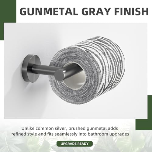 APLusee Toilet Paper Holder for Restroom, Gunmetal Gray, Wall Mounted - color: Gun Gray
