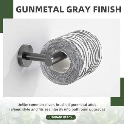 APLusee Toilet Paper Holder for Restroom, Gunmetal Gray, Wall Mounted - color: Gun Gray
