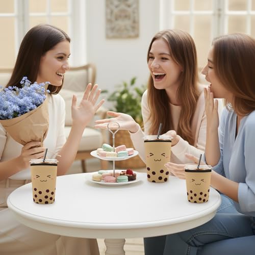 Iced Coffee Sleeve Reusable Neoprene Cup Sleeves, Milk Tea - color: Milk Tea