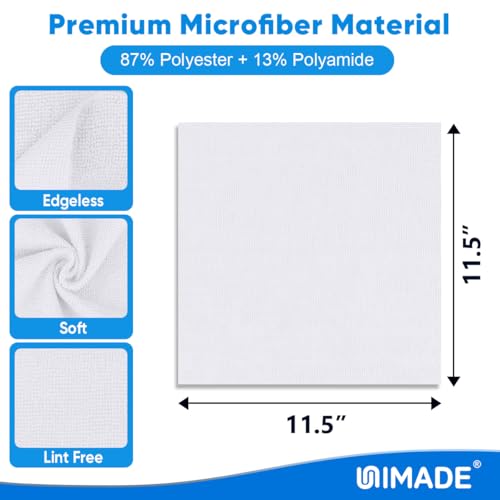 UNIMADE Microfiber Cleaning Cloth, 10 Pack Reusable Microfiber Towels - color: White, size: 10PK
