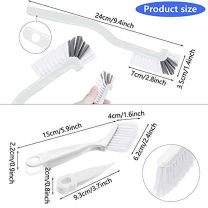 Patelai 4 Pcs Cleaning Brush Sets Small Scrub Household Use, White - color: White
