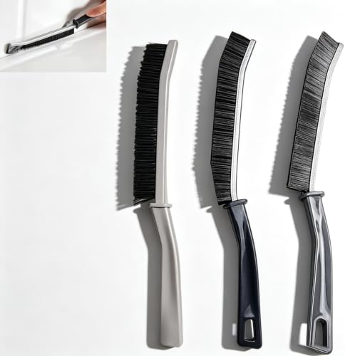 3Pcs Crevice Cleaning Brush, Multifunctional Hair Cleaner Tool & Hard Bristle Brush, Ergonomic Handle, for Kitchen Groove Dead Corners Household Use