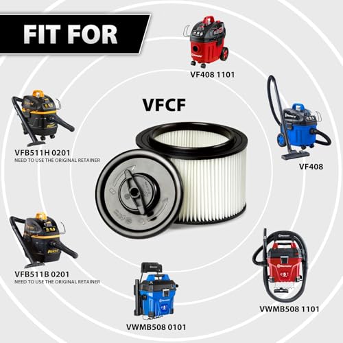 Vacmaster VFCF Washable Cartridge Filter for 4-5 Gal Wet/Dry Vacs - size: 4-5 gal