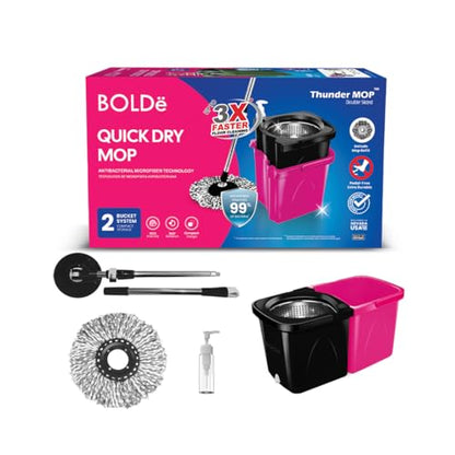 Thunder Mop Spin System Double-Sided, Black/Pink - color: Black/Pink
