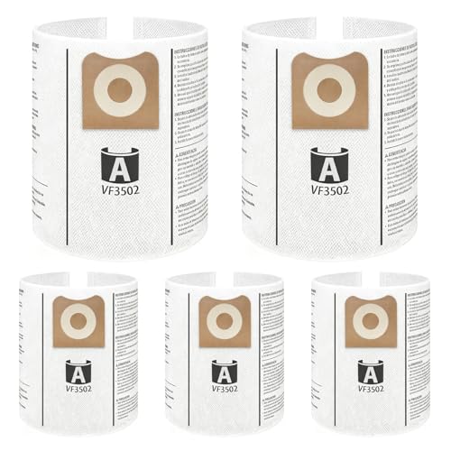 5 Pack VF3502 Replacement for Rigid Shop Vac Bags Size A, NEW PET Material - size: 5PK, style: High Performance
