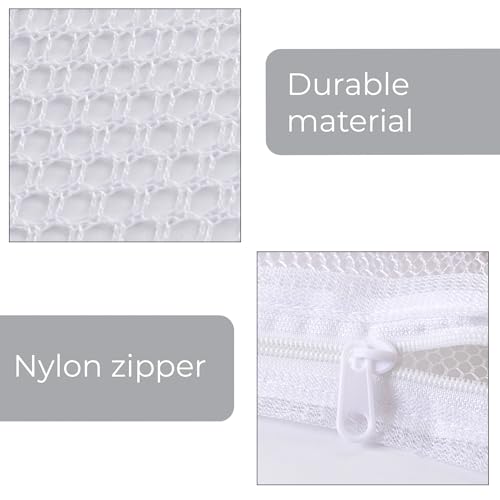 PRO MART INDUSTRIES Sweater Wash Bag With Zipper Closure White Mesh Polyester - size: 18" x 22"