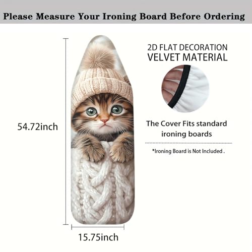 Nuxovilar Kitten Knitted Outfit Ironing Board Cover 15x54 Polyester - color: Ylu01184