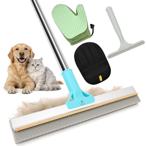 PHILORN Carpet Rake for Pet Hair Removal, 4 in 1 Pet Hair Remover Tool