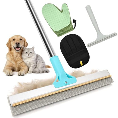 PHILORN Carpet Rake for Pet Hair Removal, 4 in 1 Pet Hair Remover Tool