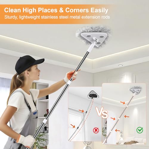 MUEE Window Squeegee with 78" Extension Pole, High Reach Window Cleaner