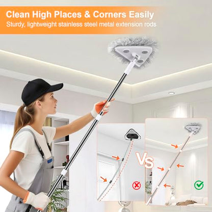 MUEE Window Squeegee with 78" Extension Pole, High Reach Window Cleaner