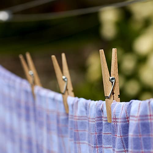 Household Essentials Birchwood & Steel Heritage Clothespins, Set of 96 - size: Bag of 96