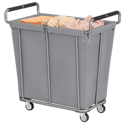 Gewudraw 360L Rolling Laundry Hamper with Wheels, 95 Gallons, Grey - color: Grey, size: 1-Section-360L